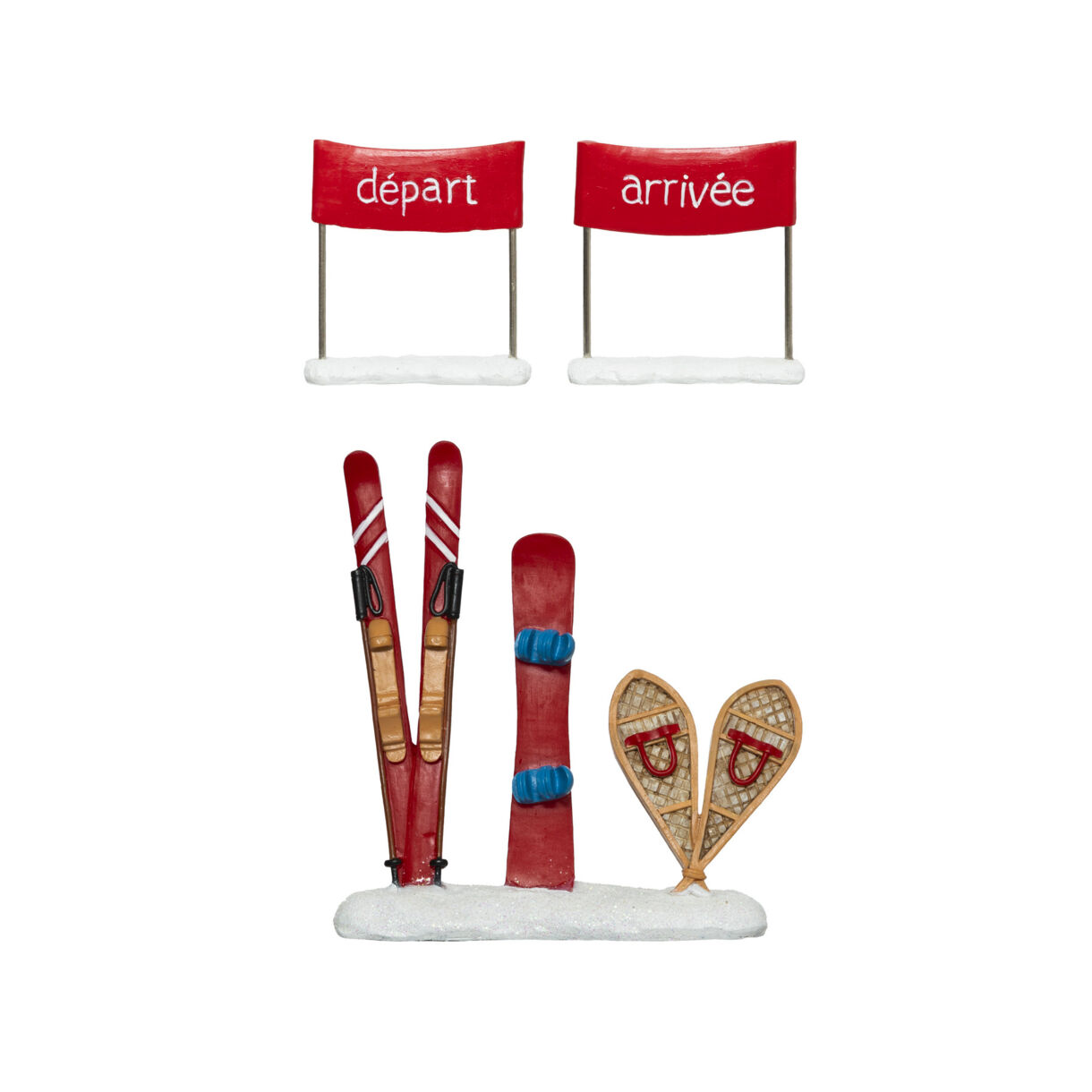 3er Set Accessoires (H10 cm) Sport d'hiver für Weihnachtsdorf