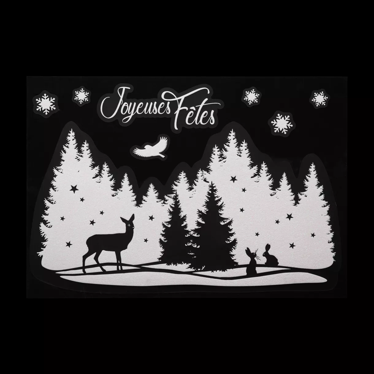 Kerststicker voor raam Glitterlandschap
