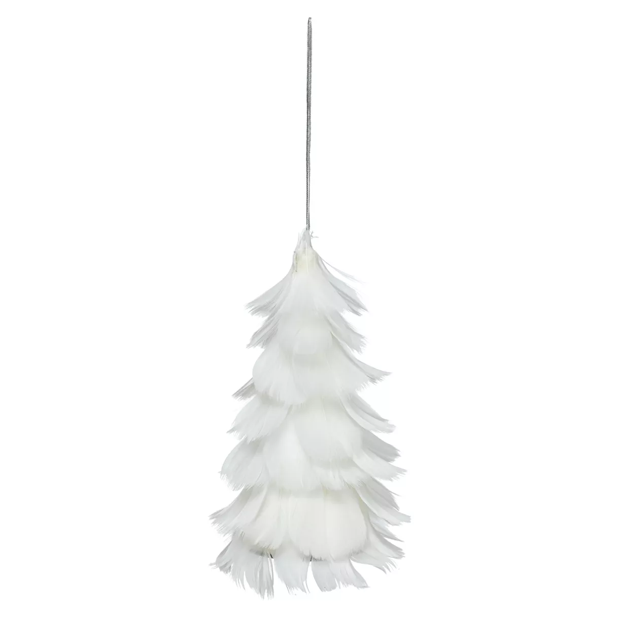 SUSPENSION DE NOEL PLUMES SAPIN BL 15CM