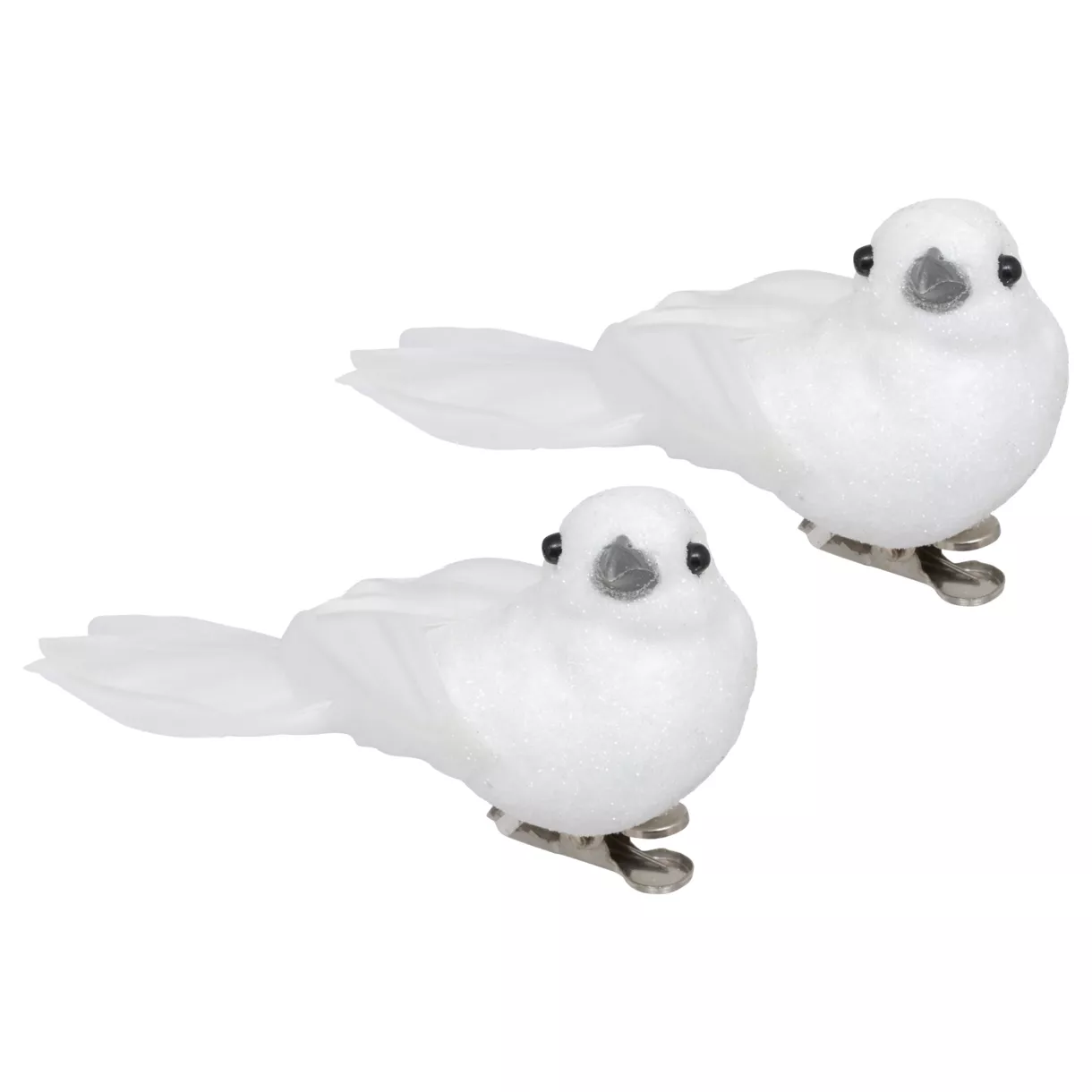 SUSPENSION DE NOEL PLF OISEAUX X2 BLANC 10CM