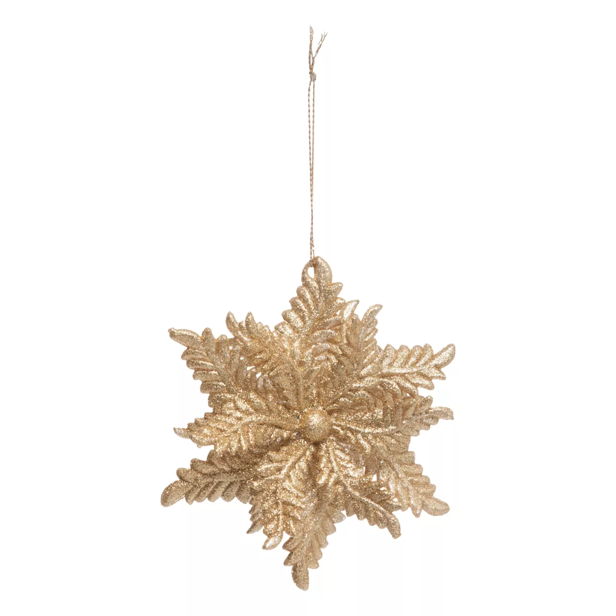 Kersthangertje (D11 cm) Winterbloem Koperen glitter