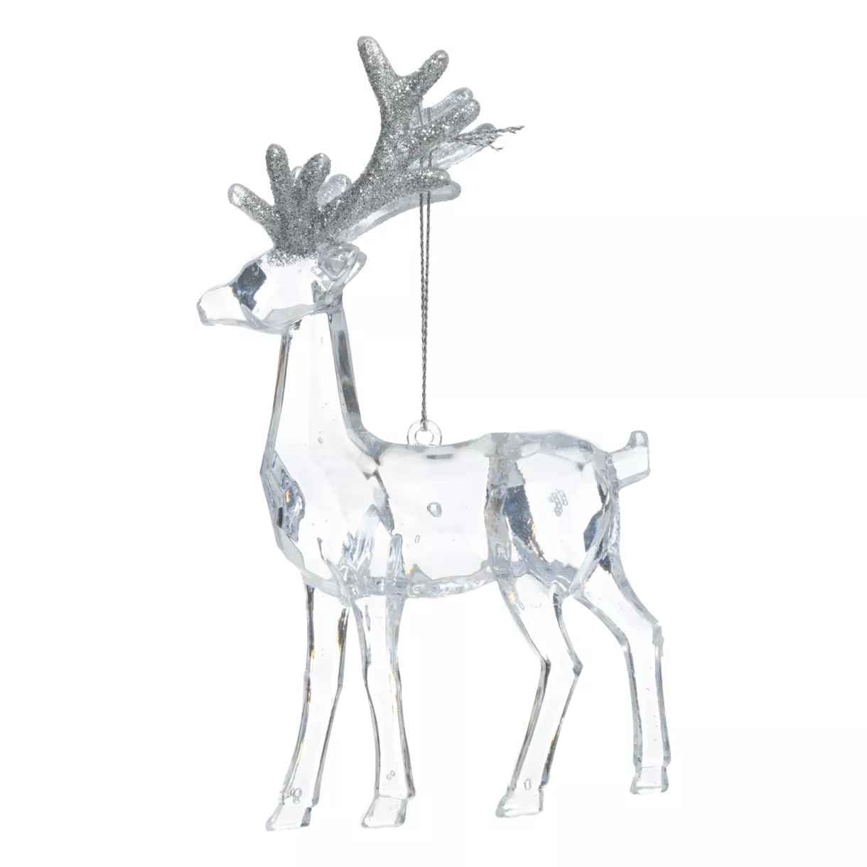 Decorazione da appendere di Natale (H14 cm) Renna di ghiaccio Trasparente