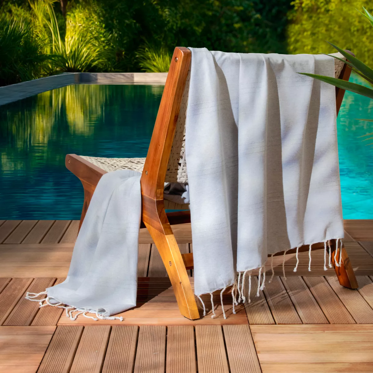 Strandlaken van gerecycled katoen (100 x 200 cm) Sunshine Grijs