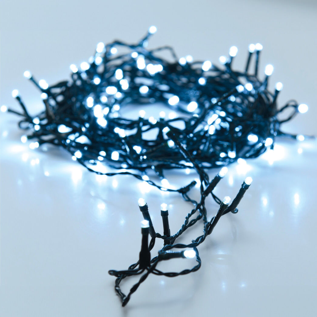 Lichterkette batteriebetrieben 3,6 m 48 LED Kabel Schwarz Luxe Kaltweiß