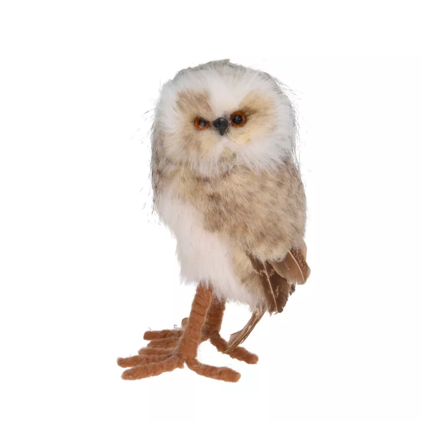 HIBOU DEBOUT 18CM 2ASS MARRON MOD B