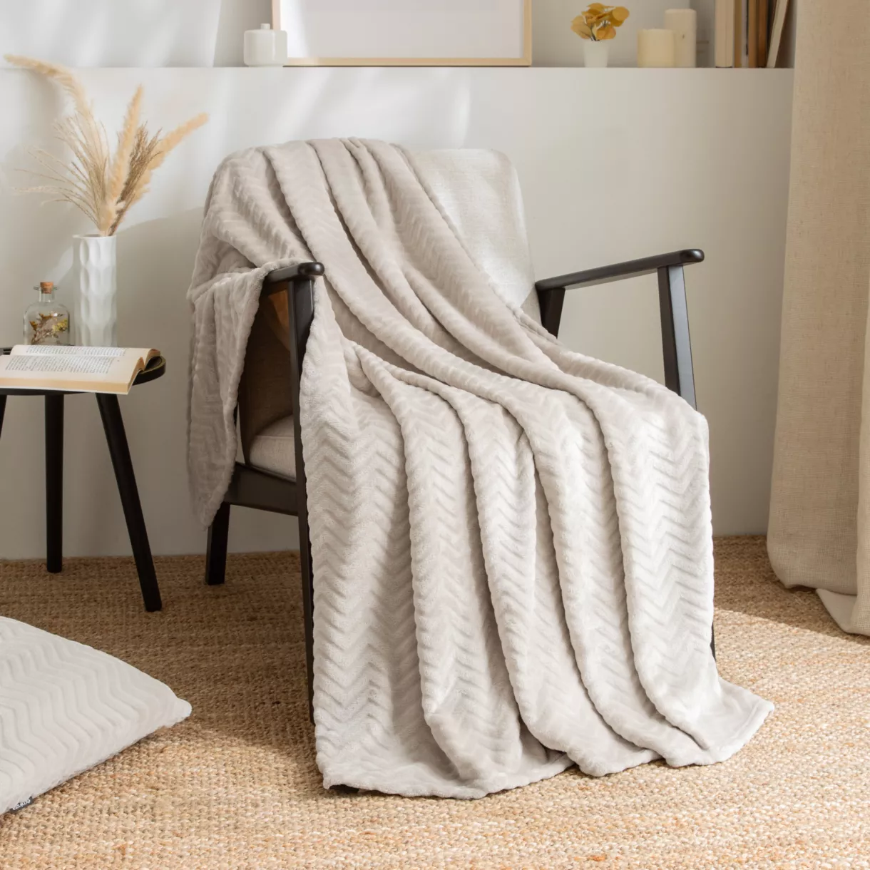 Manta suave en franela (125 x 150 cm) Zag Crudo