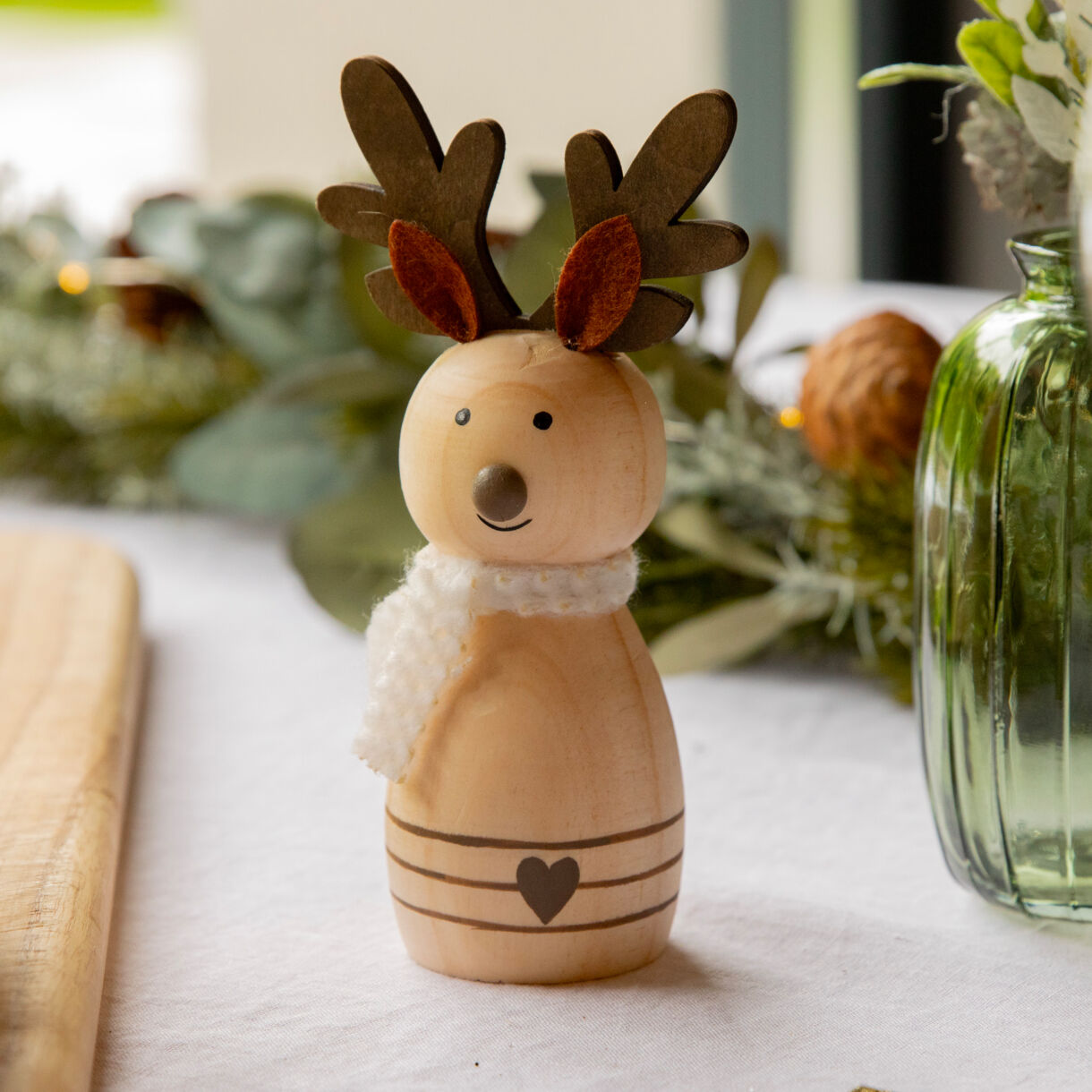 Rentier Weihnachten aus Holz zum Aufstellen (H15 cm) Sweet Denver Naturfarben