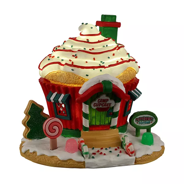 Lemax verlicht kerstdorp op batterijen Peppermint Cottage