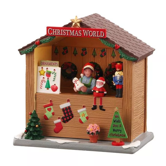 KIOSQUE CHRISTMAS WORLD, Ë PILES (3V) ADAPTABLE AC (NON INCLUS)