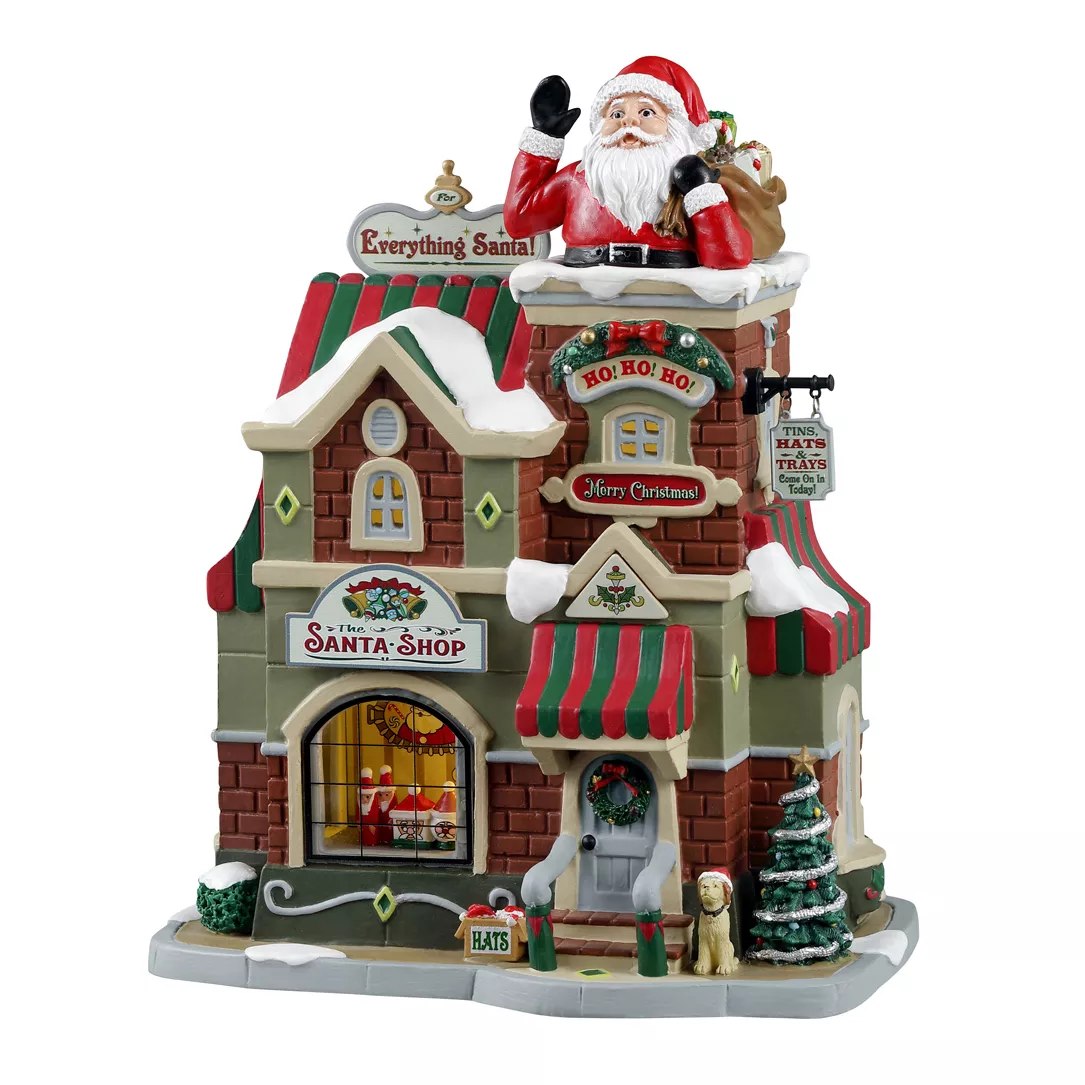 eminza Village de Noël Lemax lumineux Boutique du Père Noël