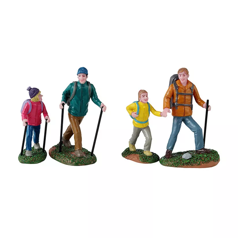 FATHER AND DAUGHTER HIKERS, ENSEMBLE DE 4