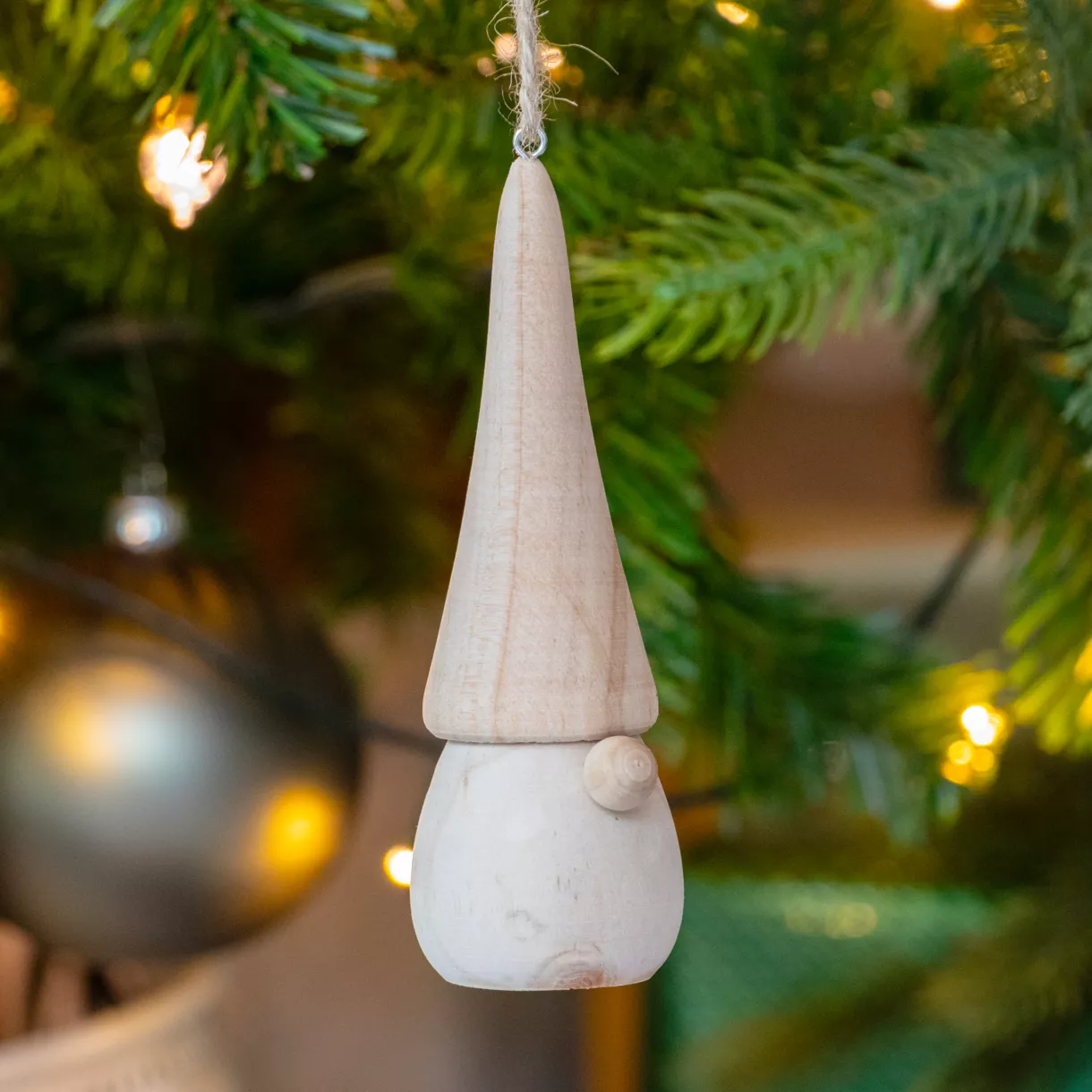 Lutin en bois à poser (H13 cm) Noël en nature