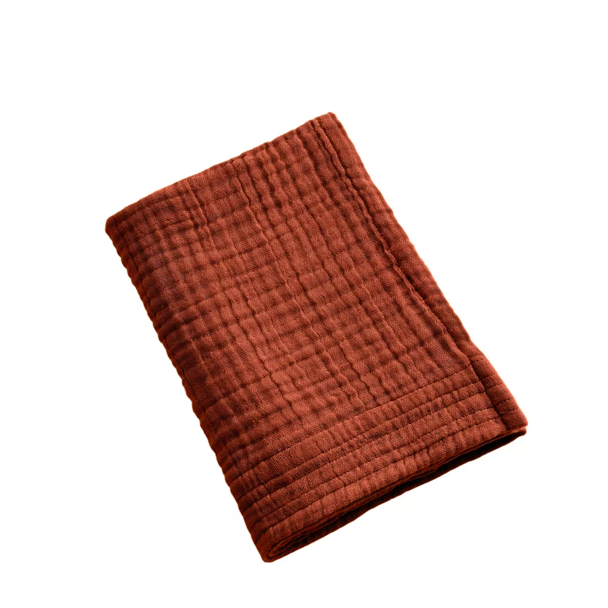 Serviette de bain gaze de coton (30 x 50 cm) Gaïa Terracotta