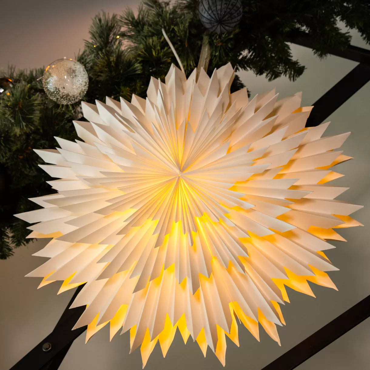Suspension lumineuse Flocon étoilé Blanc 1