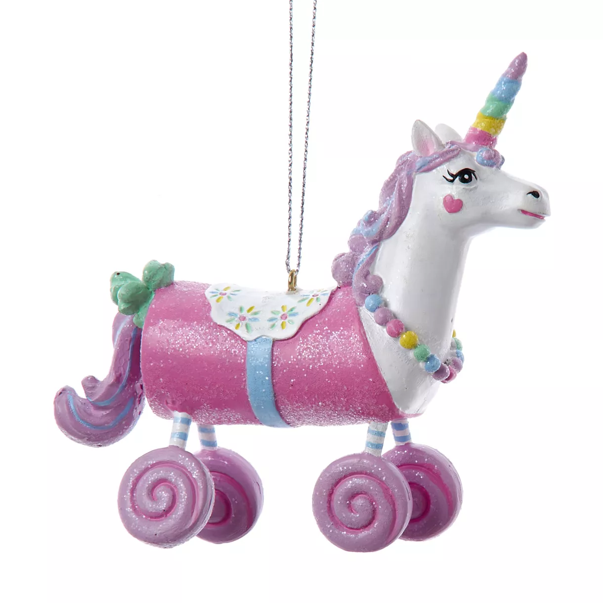 eminza Suspension de Noël (H8 cm) Licorne pailletée Multicolore