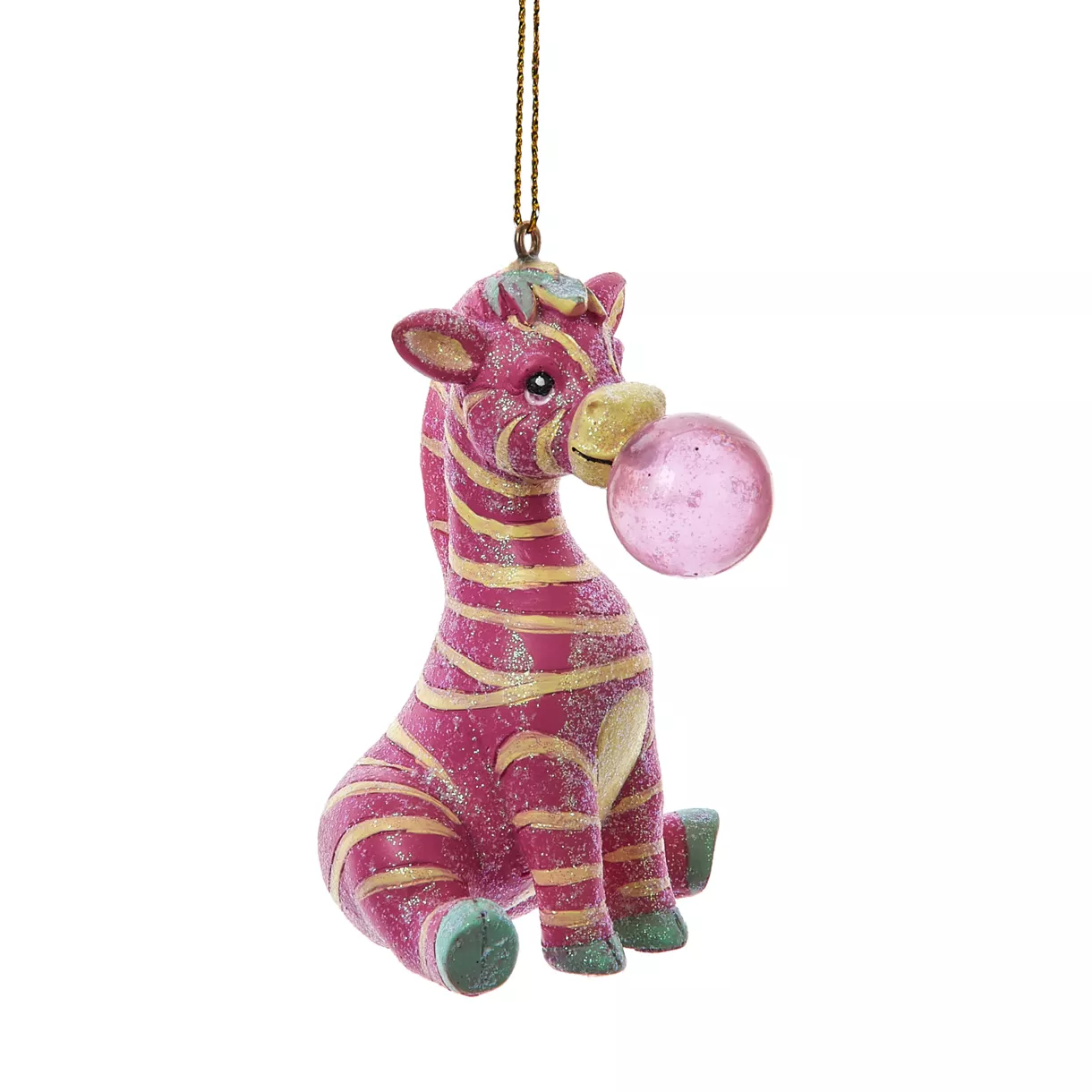 eminza Suspension de Noël (H7 cm) Zèbre et boule de gomme