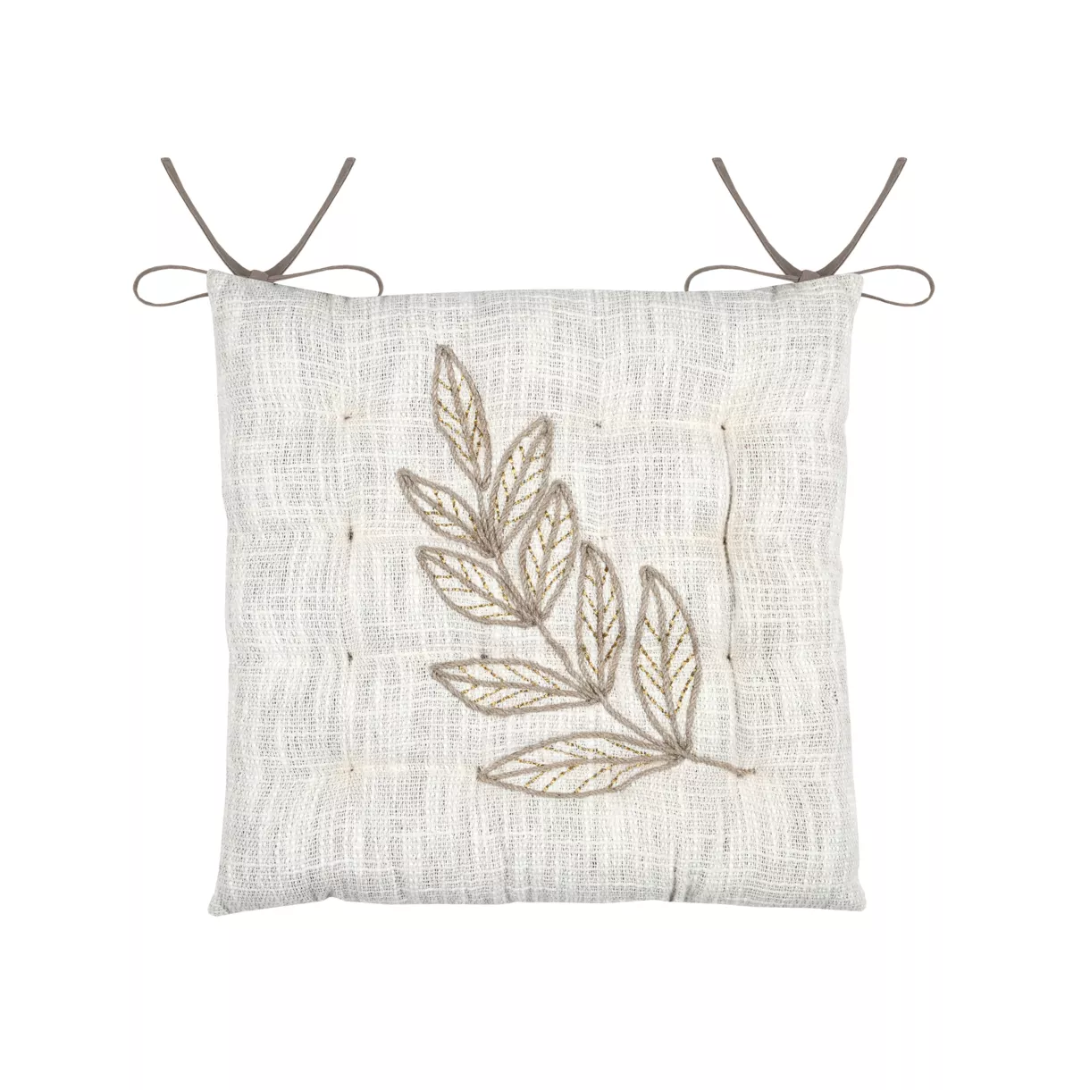 Coussin de chaise carré coton (38 x 38 cm) Hemera Ecru