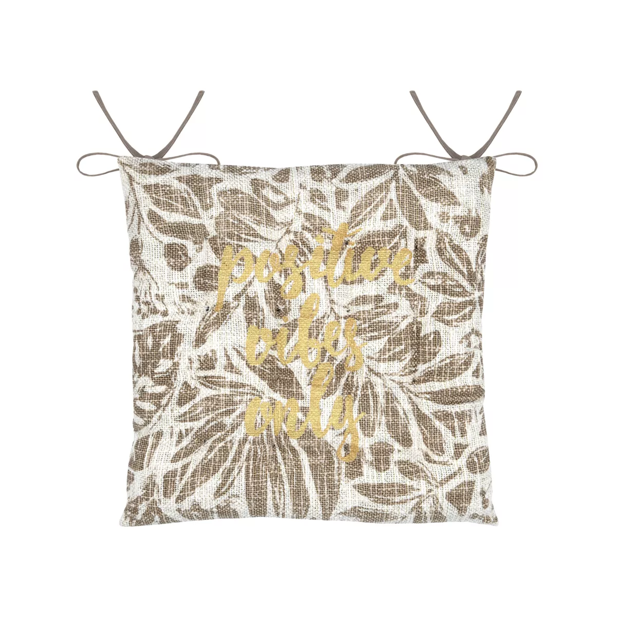 Coussin de chaise carré coton (38 x 38 cm) Hemera Taupe