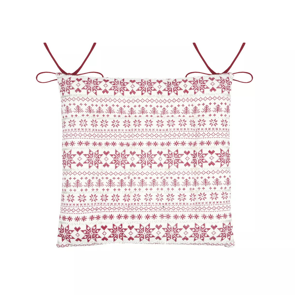 eminza Coussin de chaise carré coton (38 x 38 cm) Valgenis Ecru