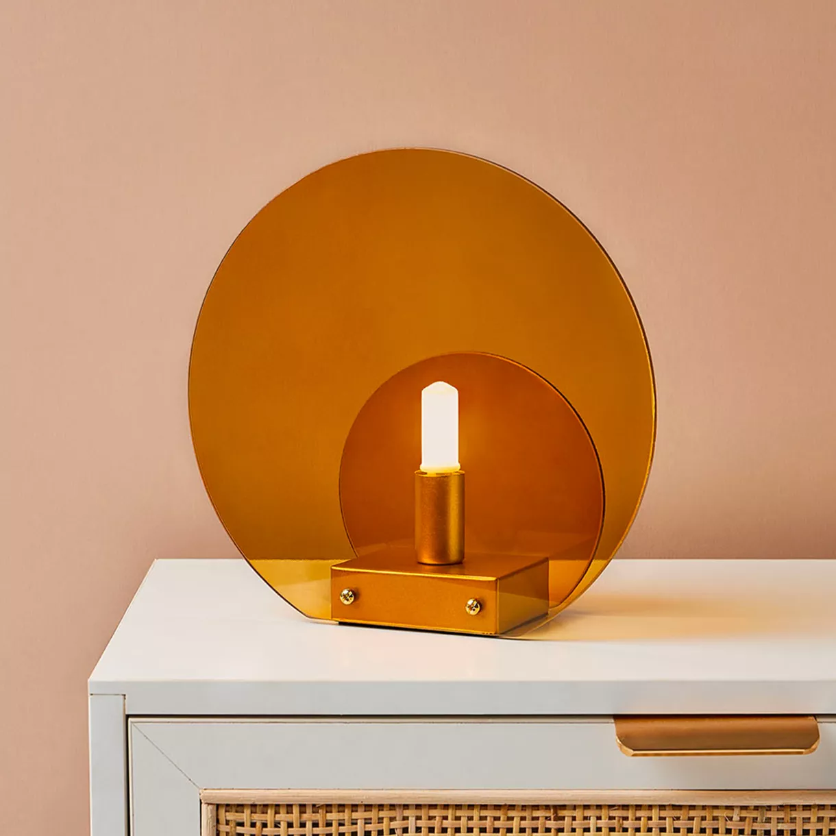 LAMPE VERRE BOWIE ORANGE D22CM Dim : l34.5xH24xP2cm