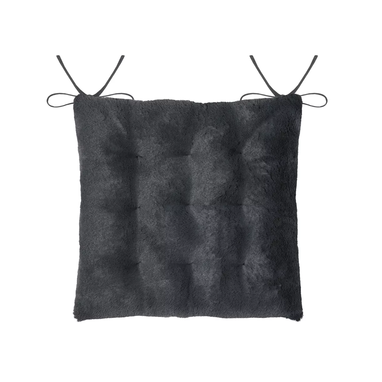 Coussin de chaise carré fausse fourrure (40 x 40 cm) Asgard Gris carbone