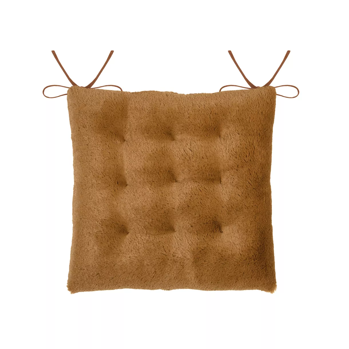 Coussin de chaise carré fausse fourrure (40 x 40 cm) Asgard Camel
