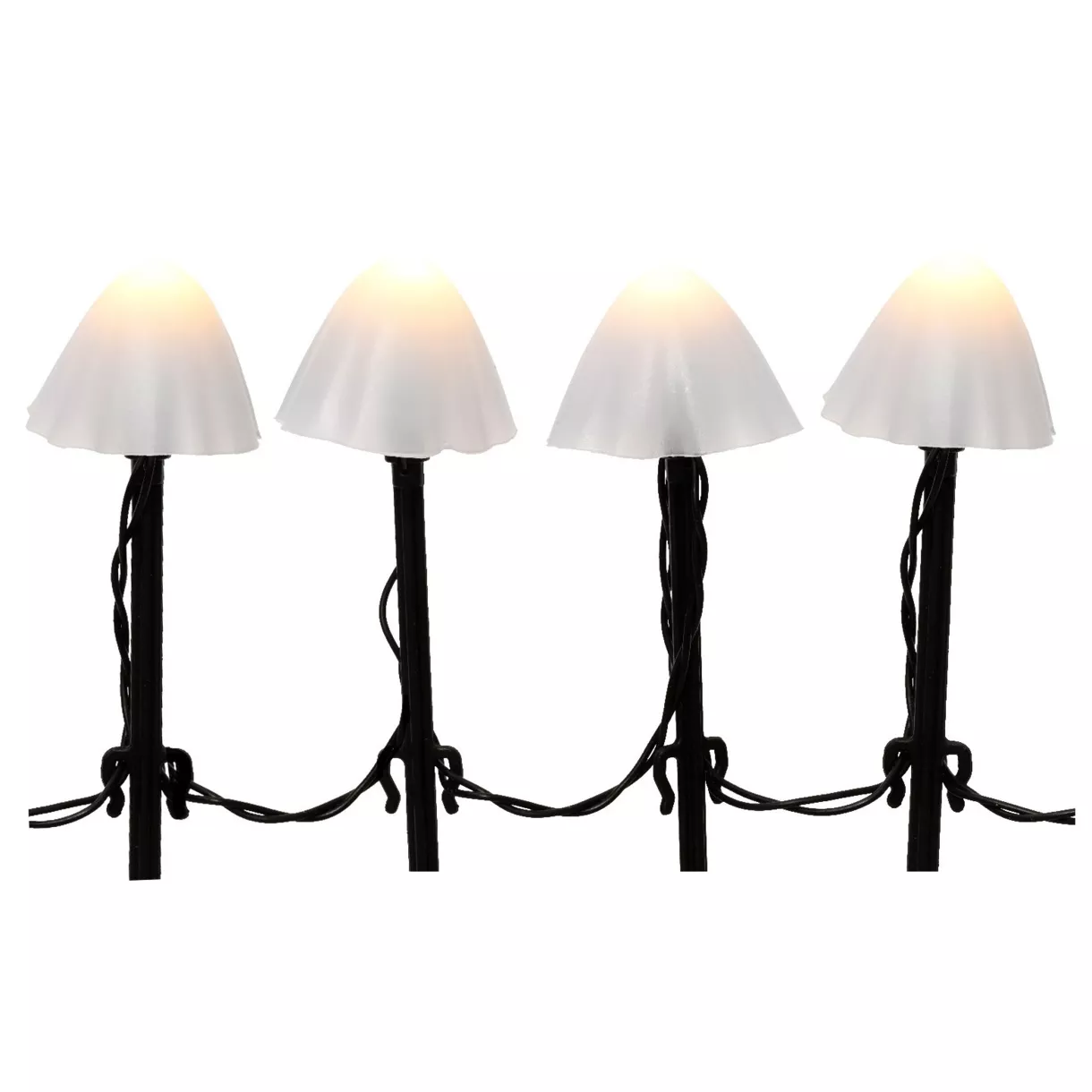 Set di  4 picchetti luminosi Funghi H20 m Bianco caldo 20 LED
 1