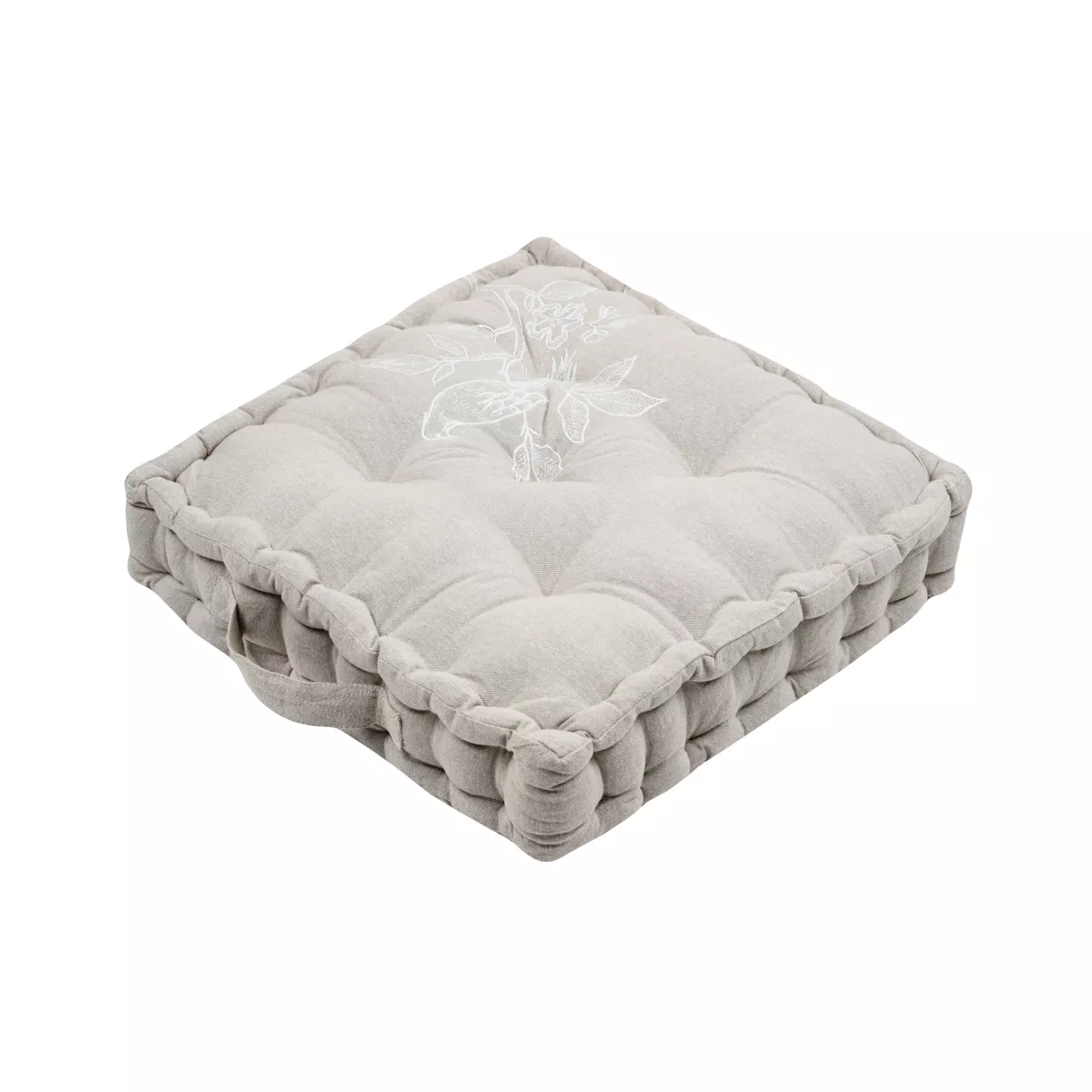 Coussin de sol carré coton bas (45 x 45 cm) Clarine Beige