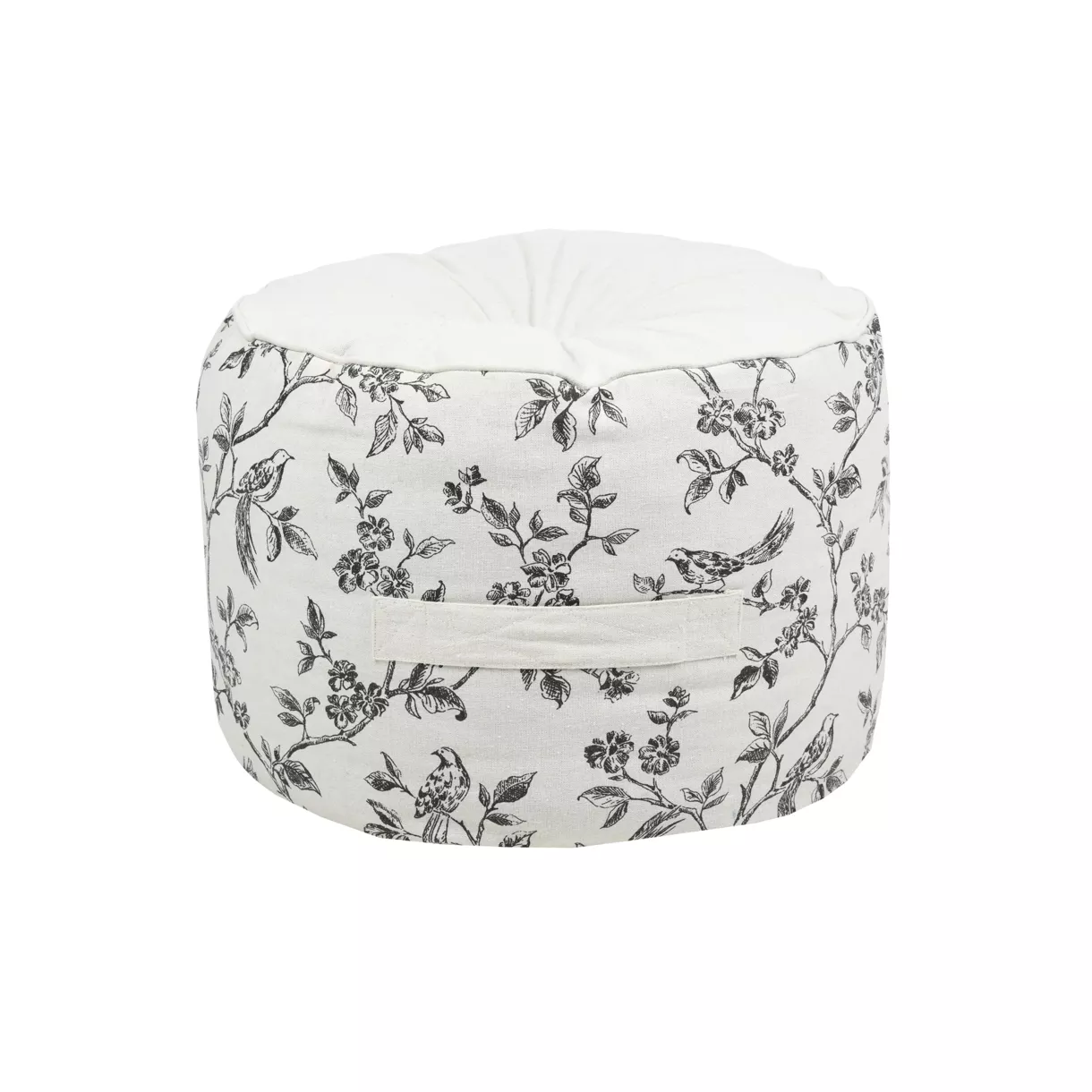 Coussin de sol rond coton haut (40 x 30 cm) Clarine Ecru