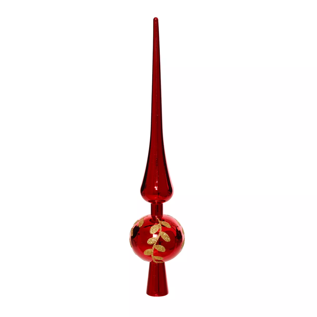 Kerstboomspiek Glitter blad Rood