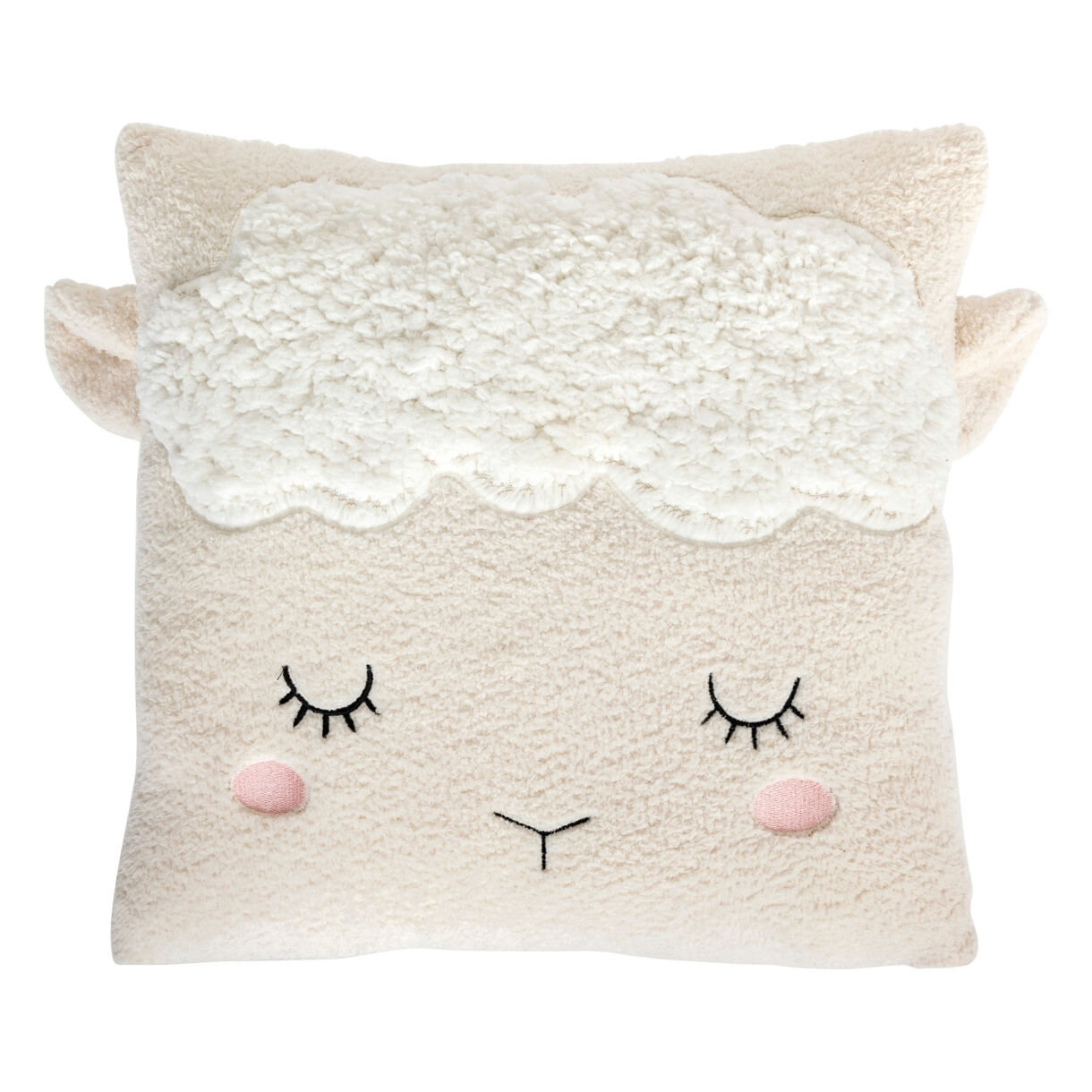 Coussin carré enfant (39 x 39 cm) Mouton Beige