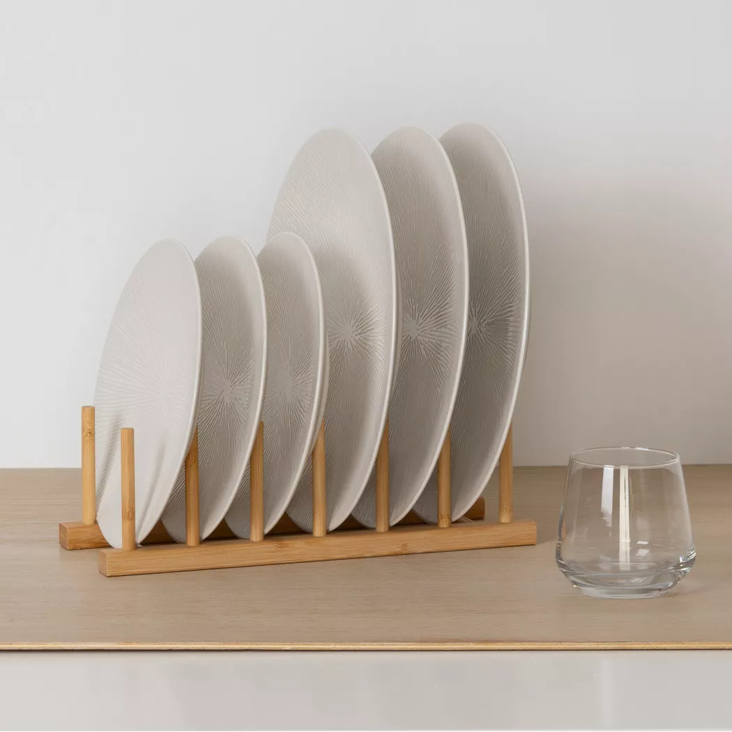 eminza Rack bambou 6 assiettes (L30 cm) Siao Naturel