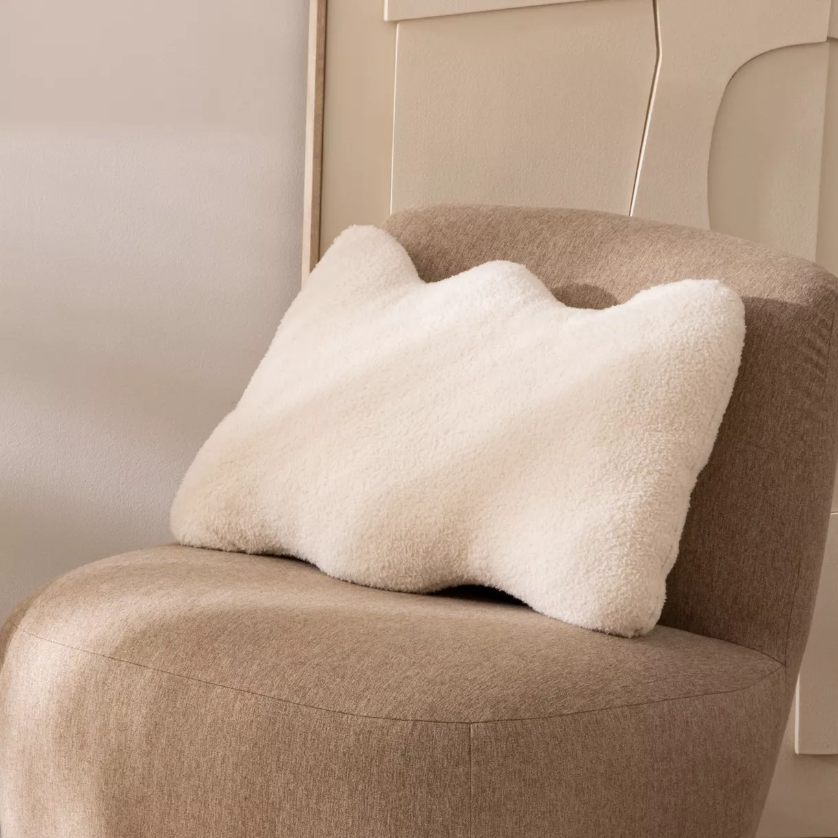 Cojín rectangular de rizos (35 x 48 cm) Bliss Blanco