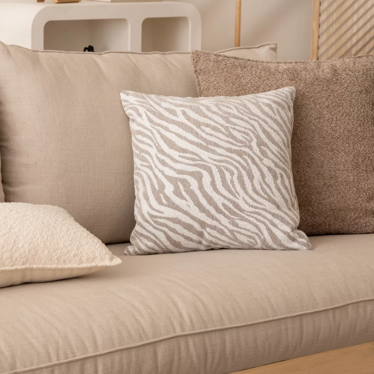 Vierkante kussenhoes (40 x 40 cm) Jeni Beige