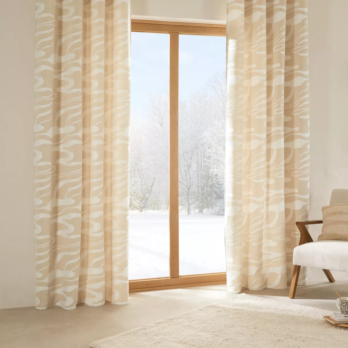 Cortina con ojales (140 x 260 cm) Madini Beige