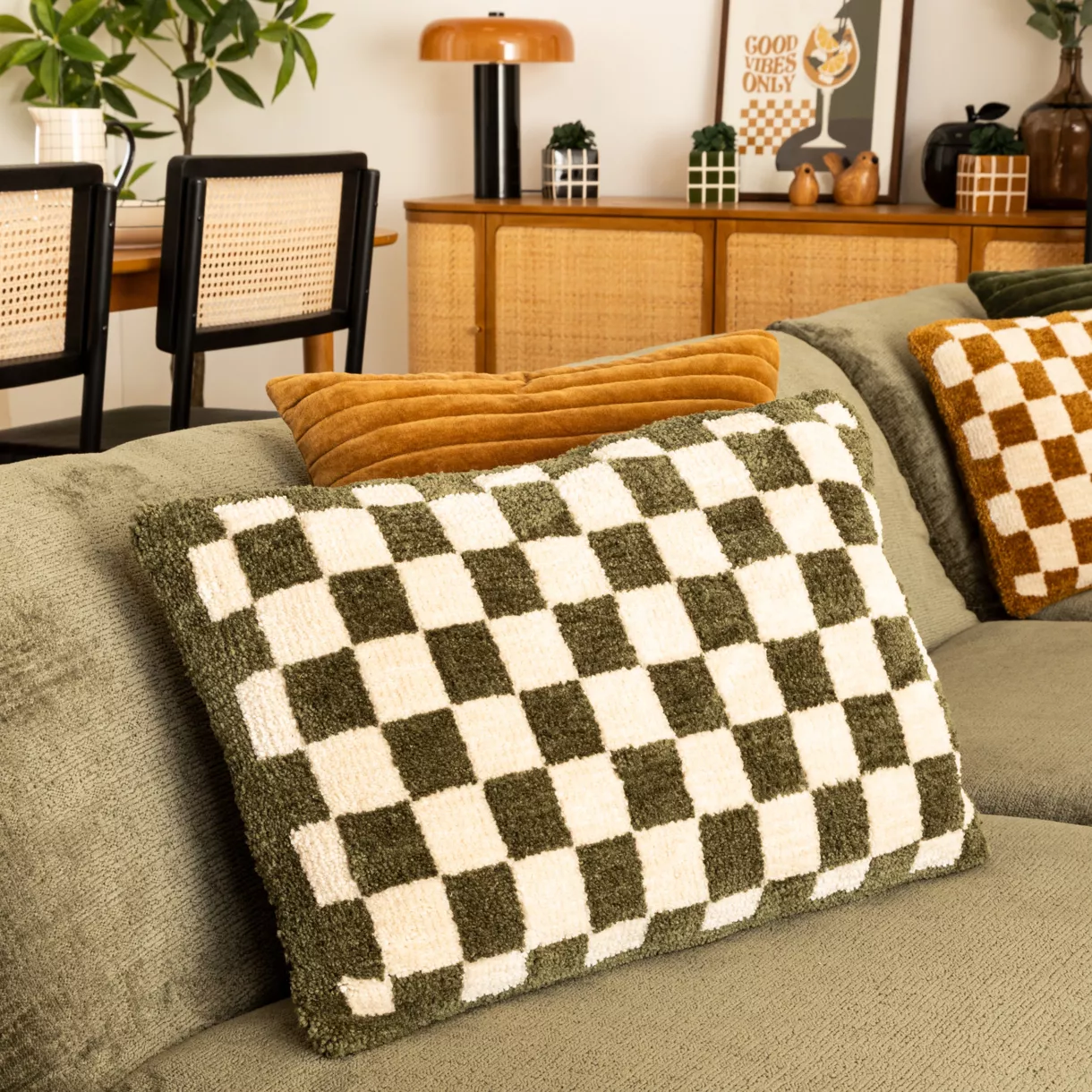 COUSS TUFT DAMIER COR KA 38X58