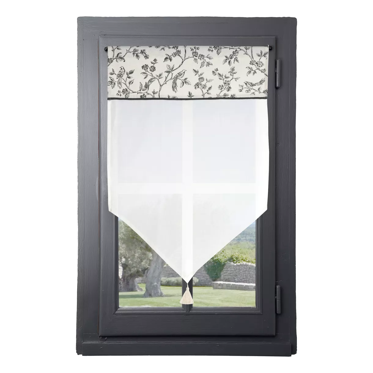 Voilage vitrage passe-tringle (60 x 90 cm) Clarine Ecru