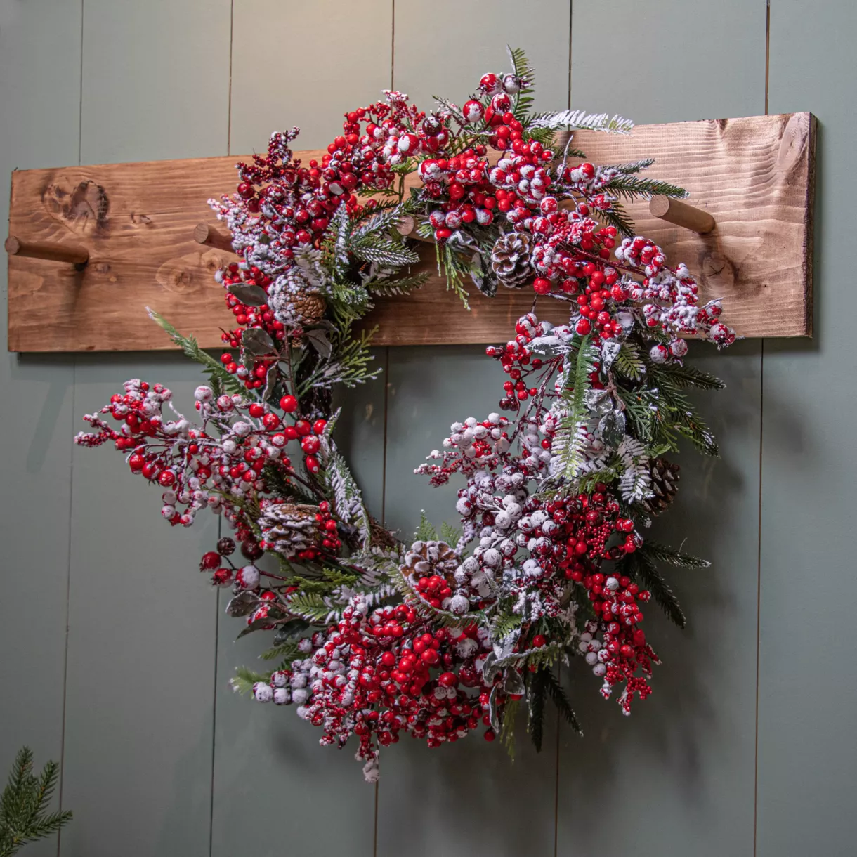 eminza Couronne de Noël (D40 cm) Epinea Vert enneigé