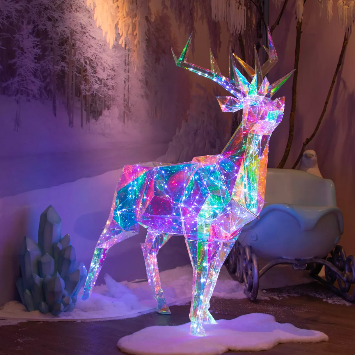 Renne lumineux 145 Micro LED (H145 cm) Ice Blanc Froid
