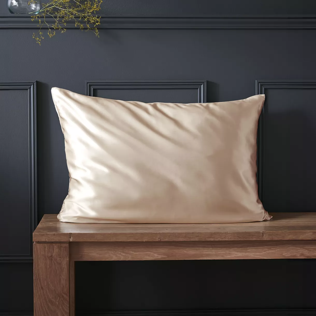 Taie d'oreiller rectangulaire soie de mûrier (50 x 70 cm) Mizuki Beige pampa