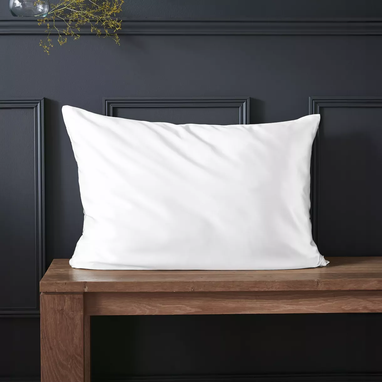 Funda de almohada rectangular de seda de morera (50 x 70 cm) Mizuki Blanco