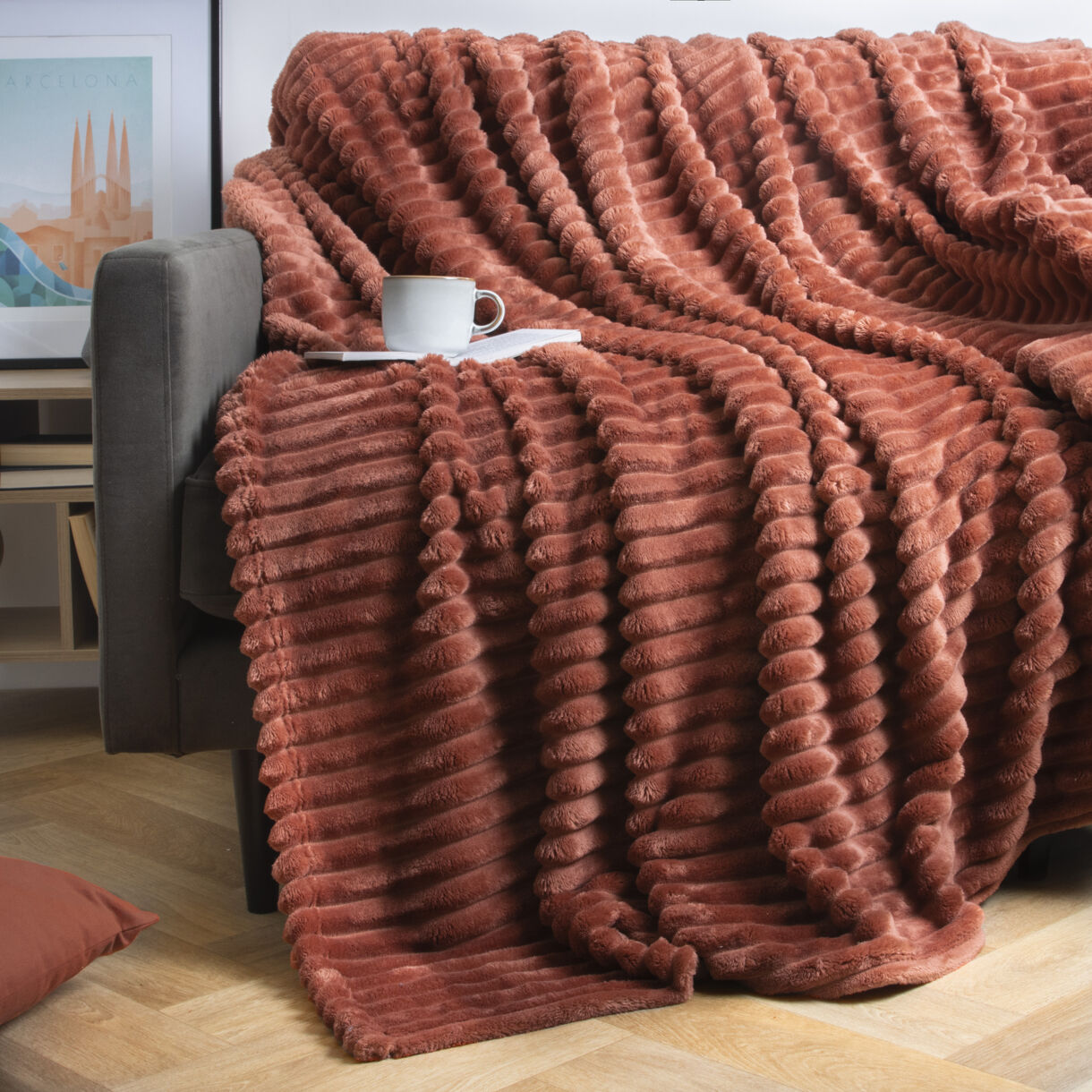 Plaid doux (220 x 240 cm) Dune Terracotta