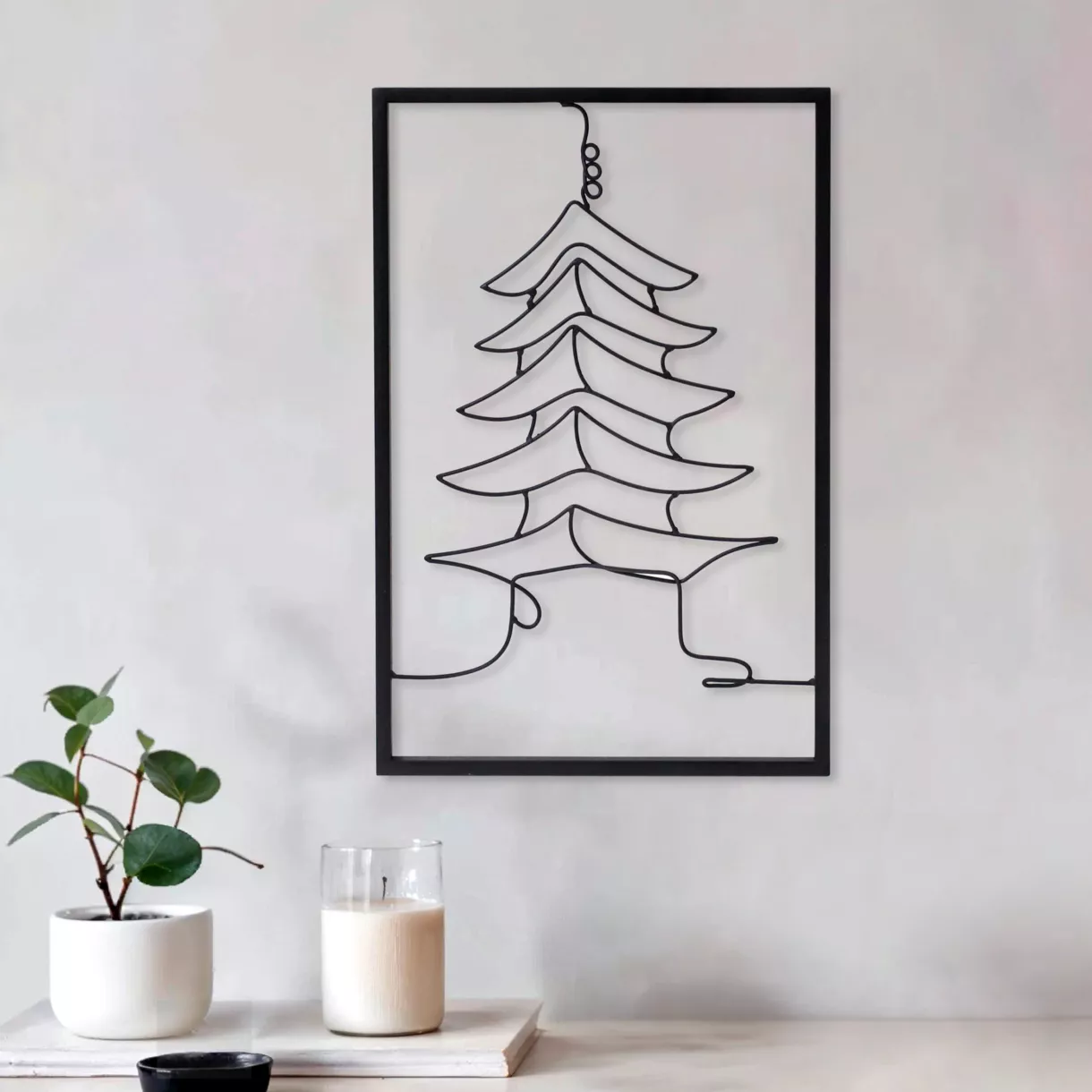 Metalen muurdecoratie (H45 cm) Zwarte Tempel