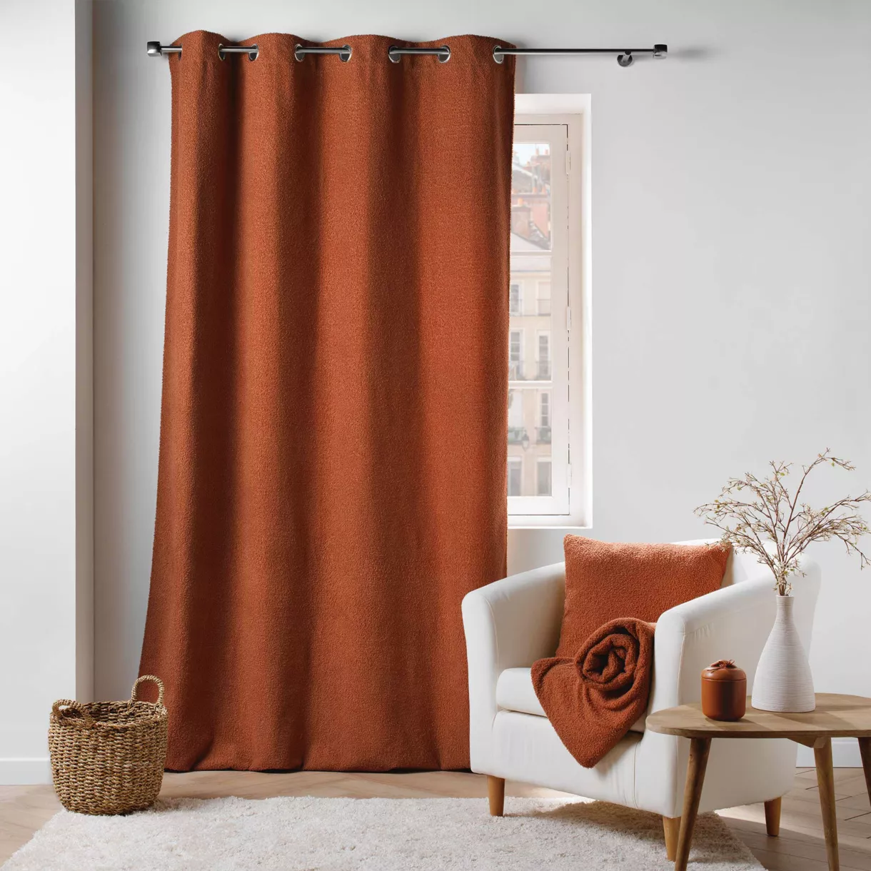 eminza Rideau bouclette (140 x 240 cm) Wooly Terracotta