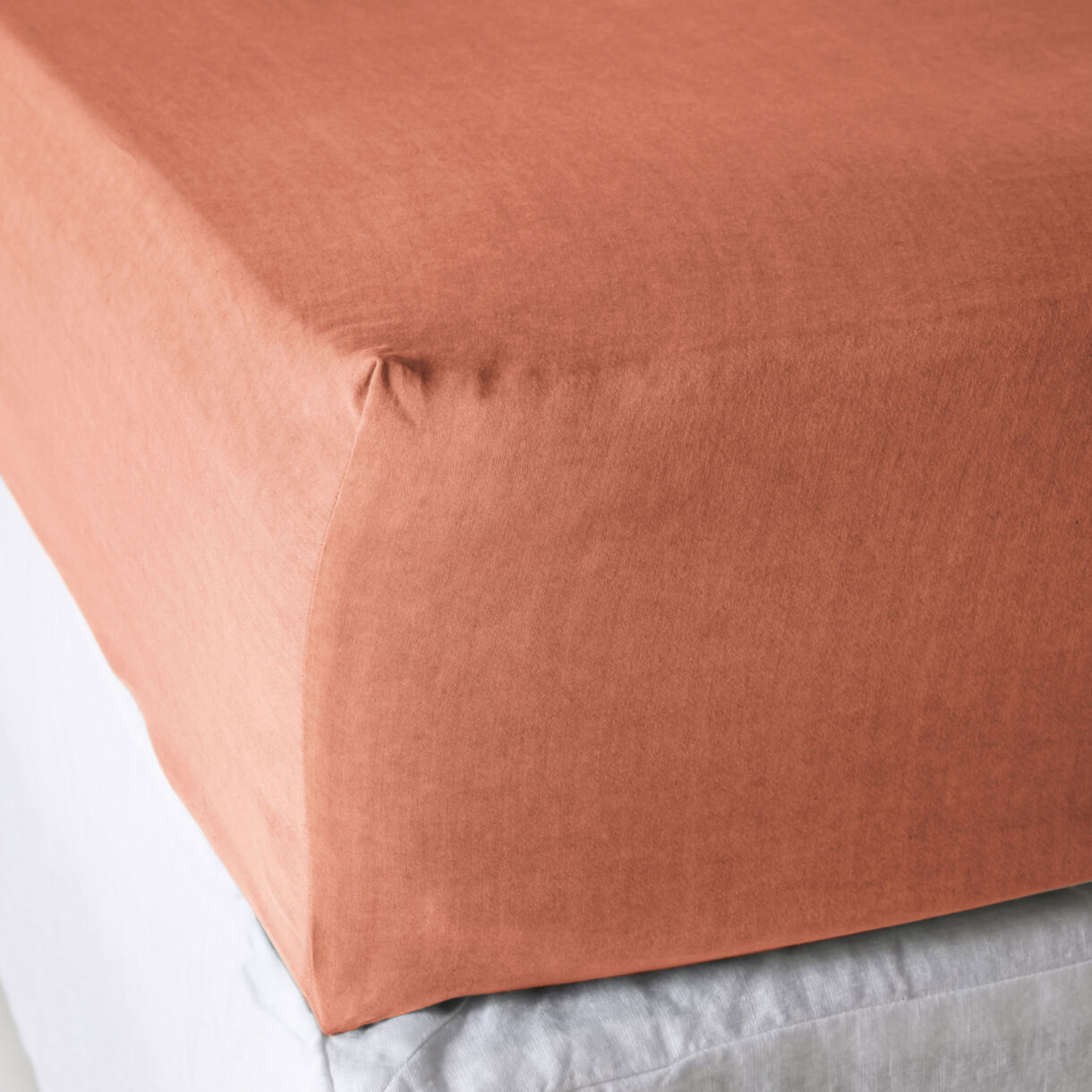 Hoeslaken gewassen TENCEL™ Lyocell (140 x 190 cm) Olivia Terracotta