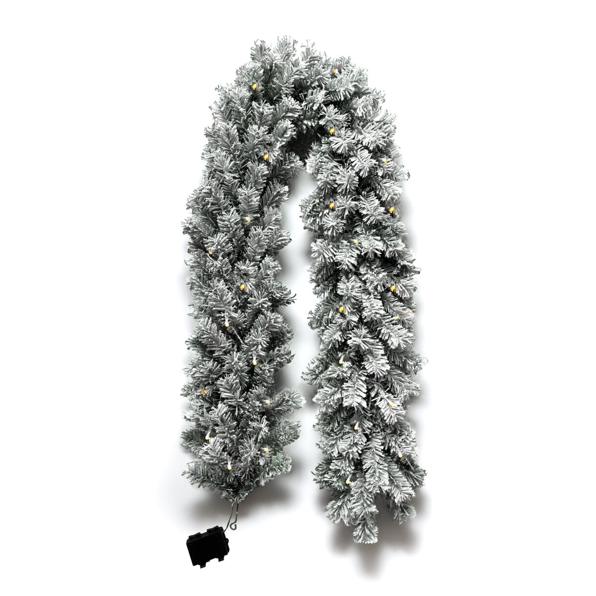 Ghirlanda luminosa di abete (180 cm - D25) Royal Verde innevato e bianco caldo