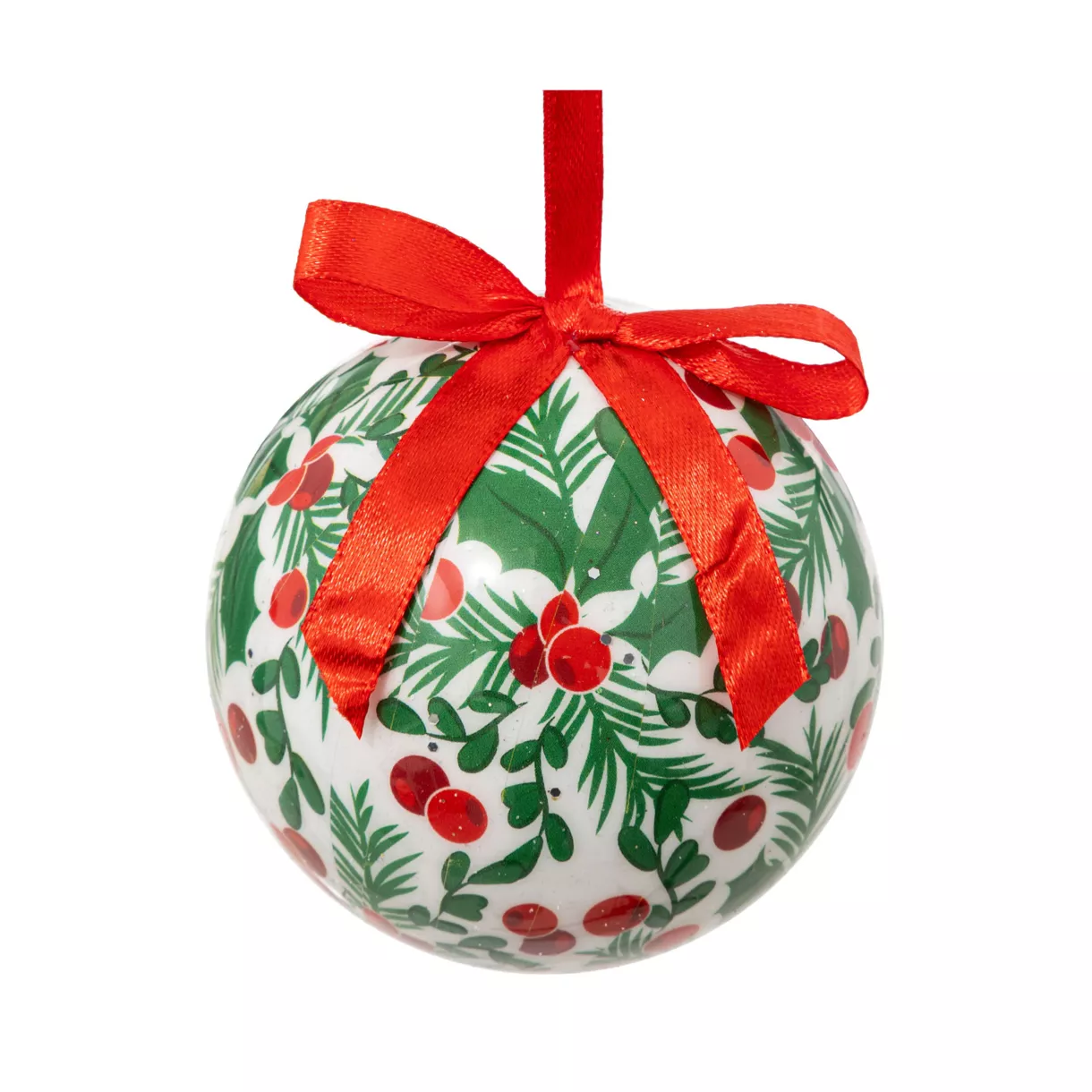 BOULE DE NOEL PAPIER IMPR 75MM VERT HOUX