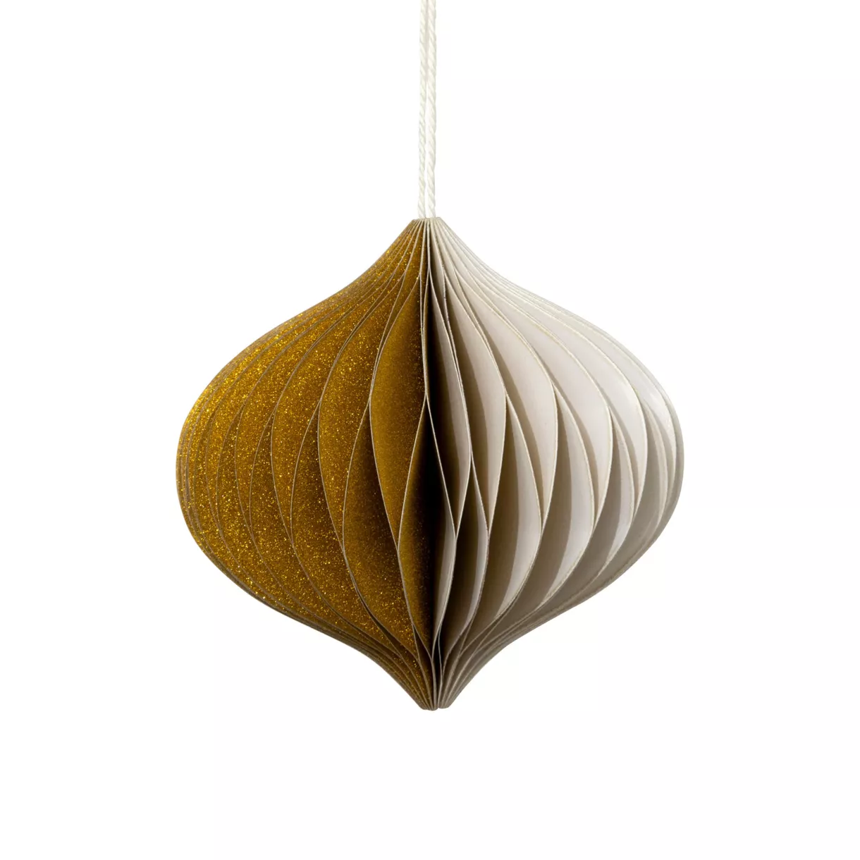 eminza Oignon en papier à suspendre (H9 cm) Fermeture Magnétique Beige doré