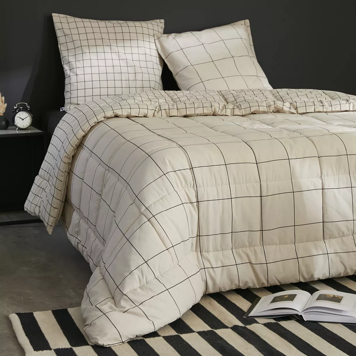 Nórdico estampado y una funda para almohada (140 x 200 cm) Carrie Beige 