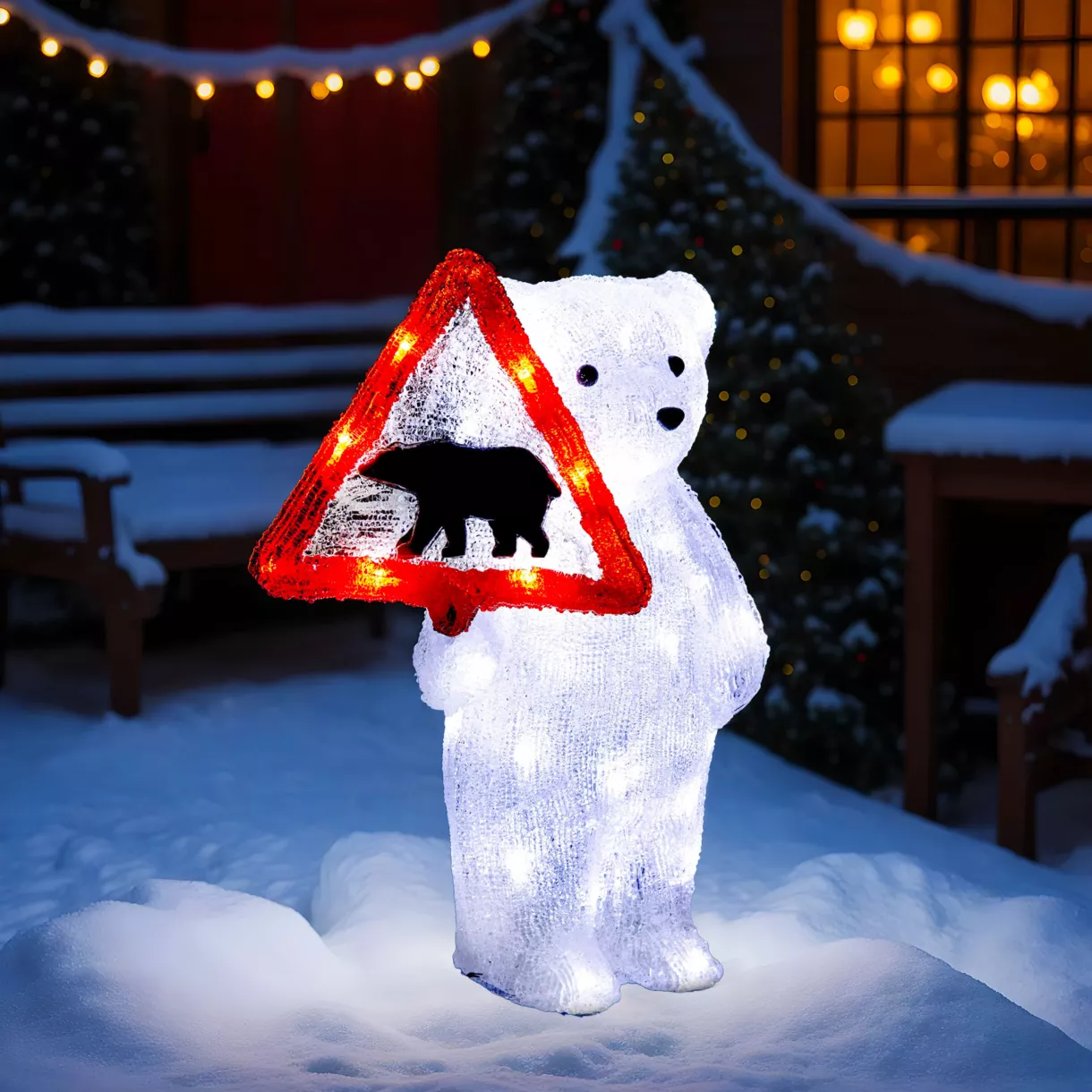 Oso polar Solar Blanco cálido 50 LED 2